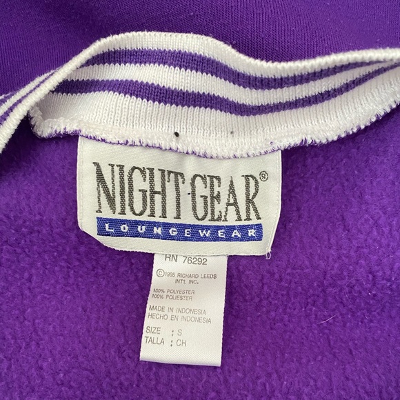 RARE Vintage 95s Night Gear Richard Leeds Sleepwear Robe, size S, Tracksuit top - Picture 5 of 9
